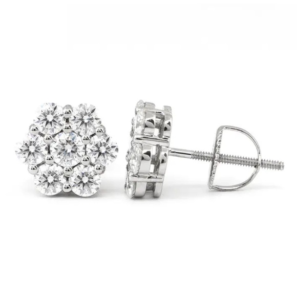 7ct total moissanite earrings 3.5ct each earring - Picture 7 of 10